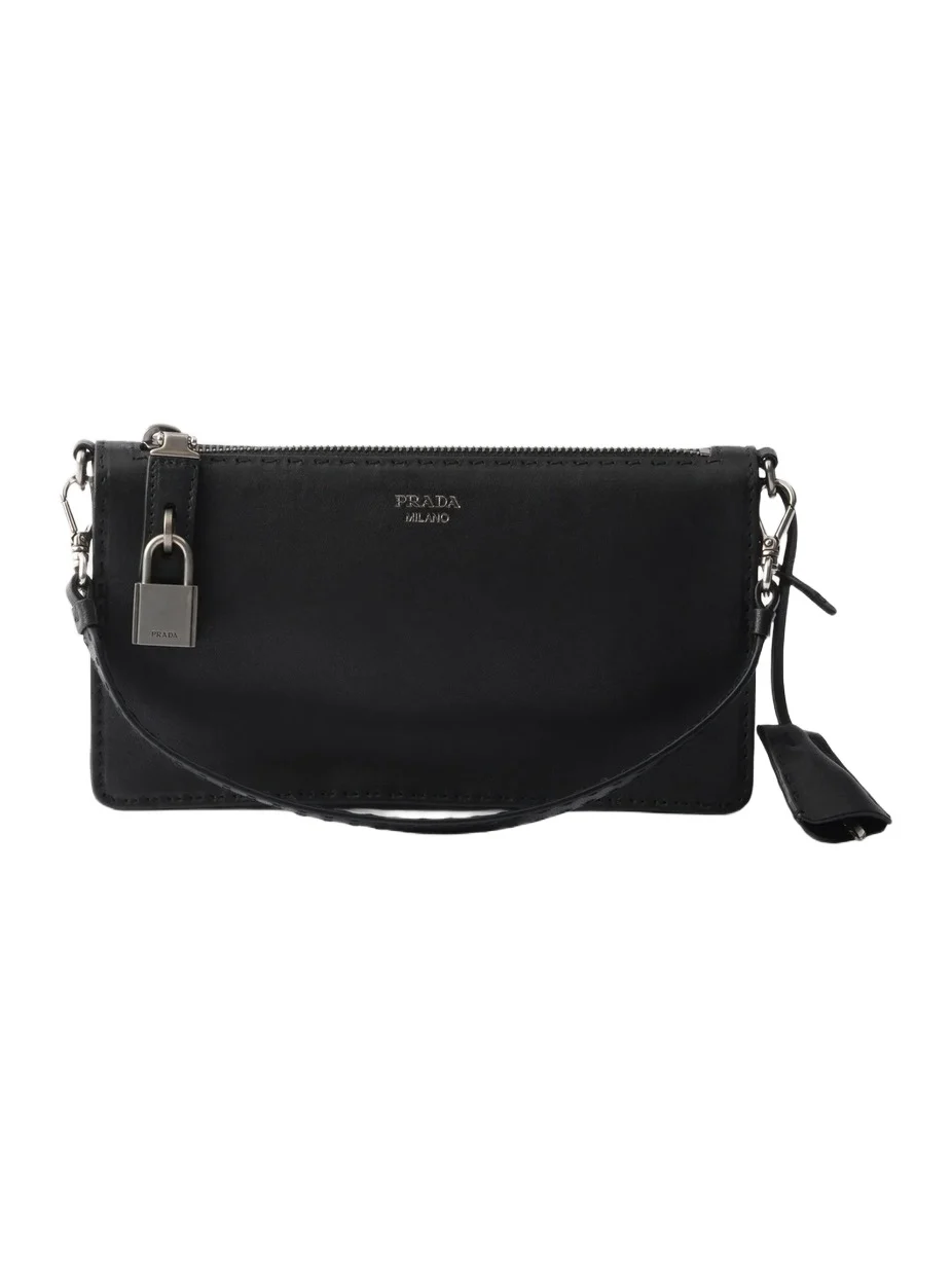 Prada Men's Antiqued Leather Pouch