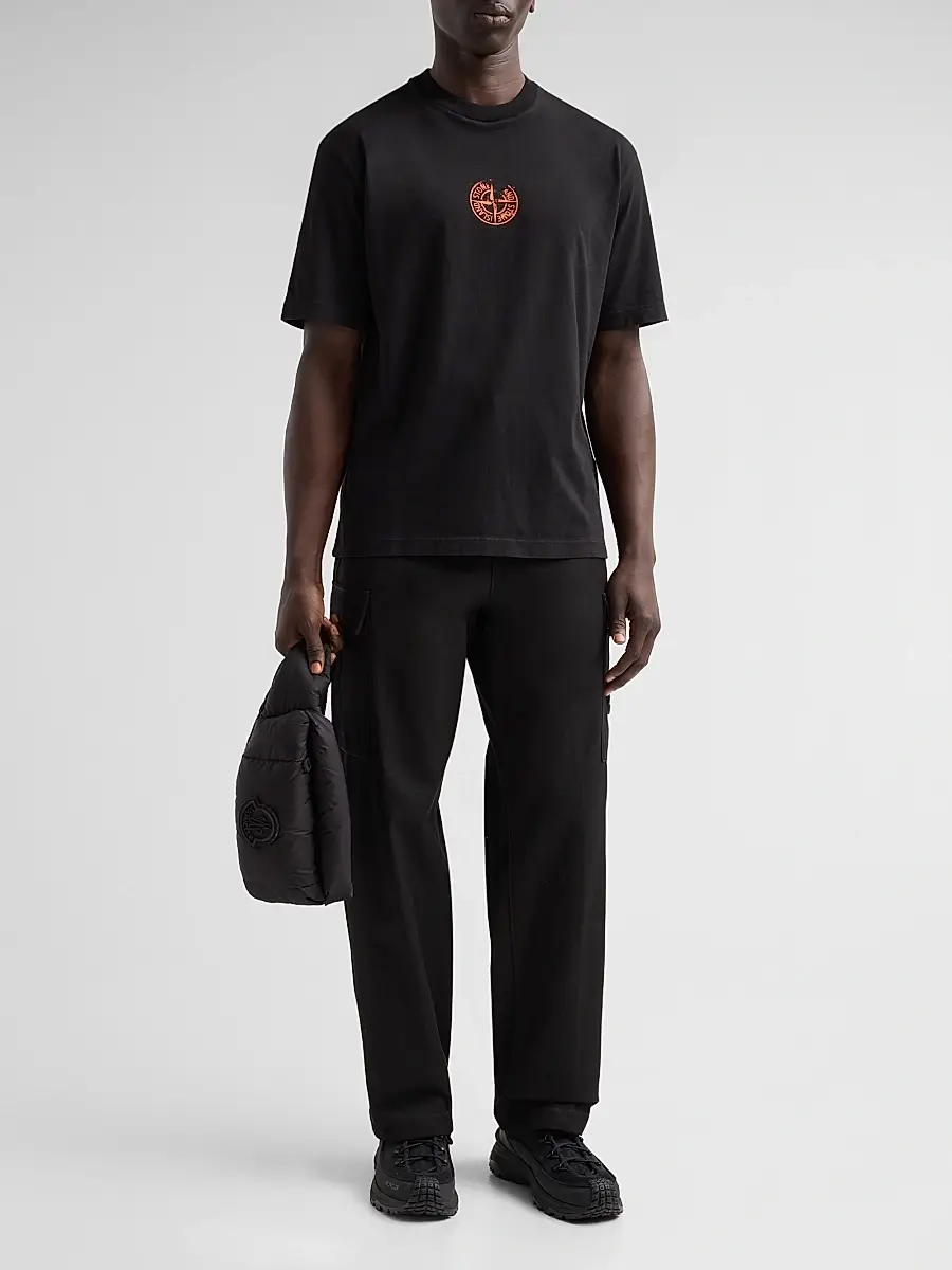 Stone Island Men's Logo Cotton Crewneck T-Shirt | Thumbnail 2 Stone Island Men's Logo Cotton Crewneck T-Shirt | Thumbnail 2