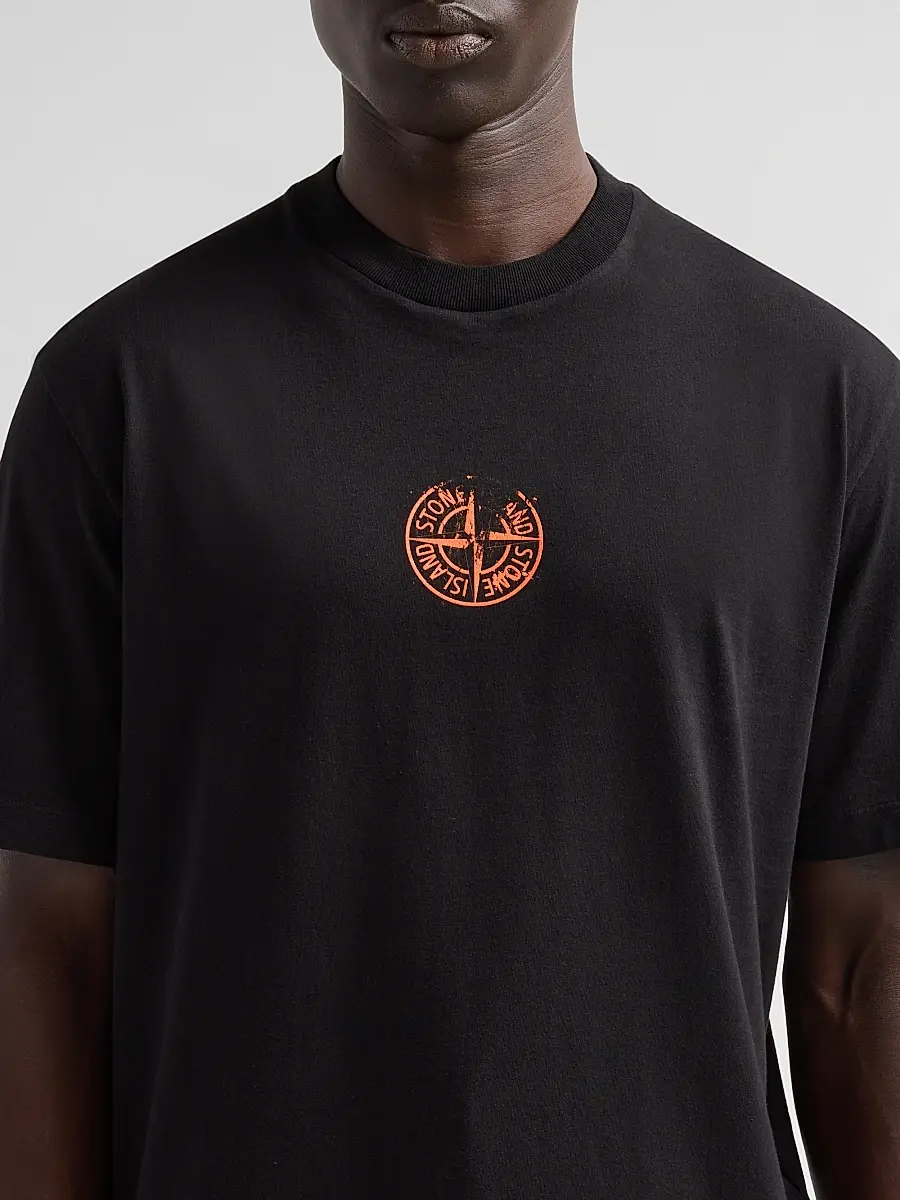 Stone Island Men's Logo Cotton Crewneck T-Shirt | Thumbnail 5 Stone Island Men's Logo Cotton Crewneck T-Shirt | Thumbnail 5