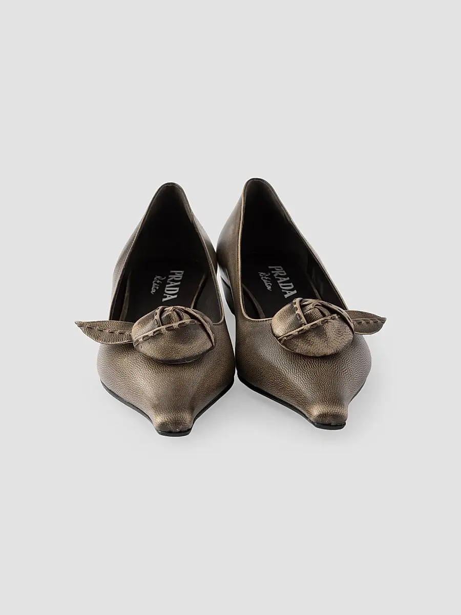 Prada Women's Leather Ballerinas | Thumbnail 2
