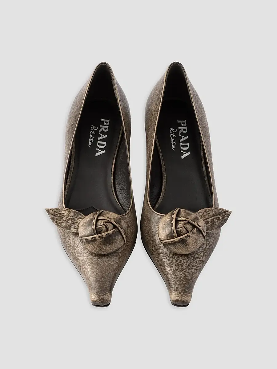 Prada Women's Leather Ballerinas | Thumbnail 3