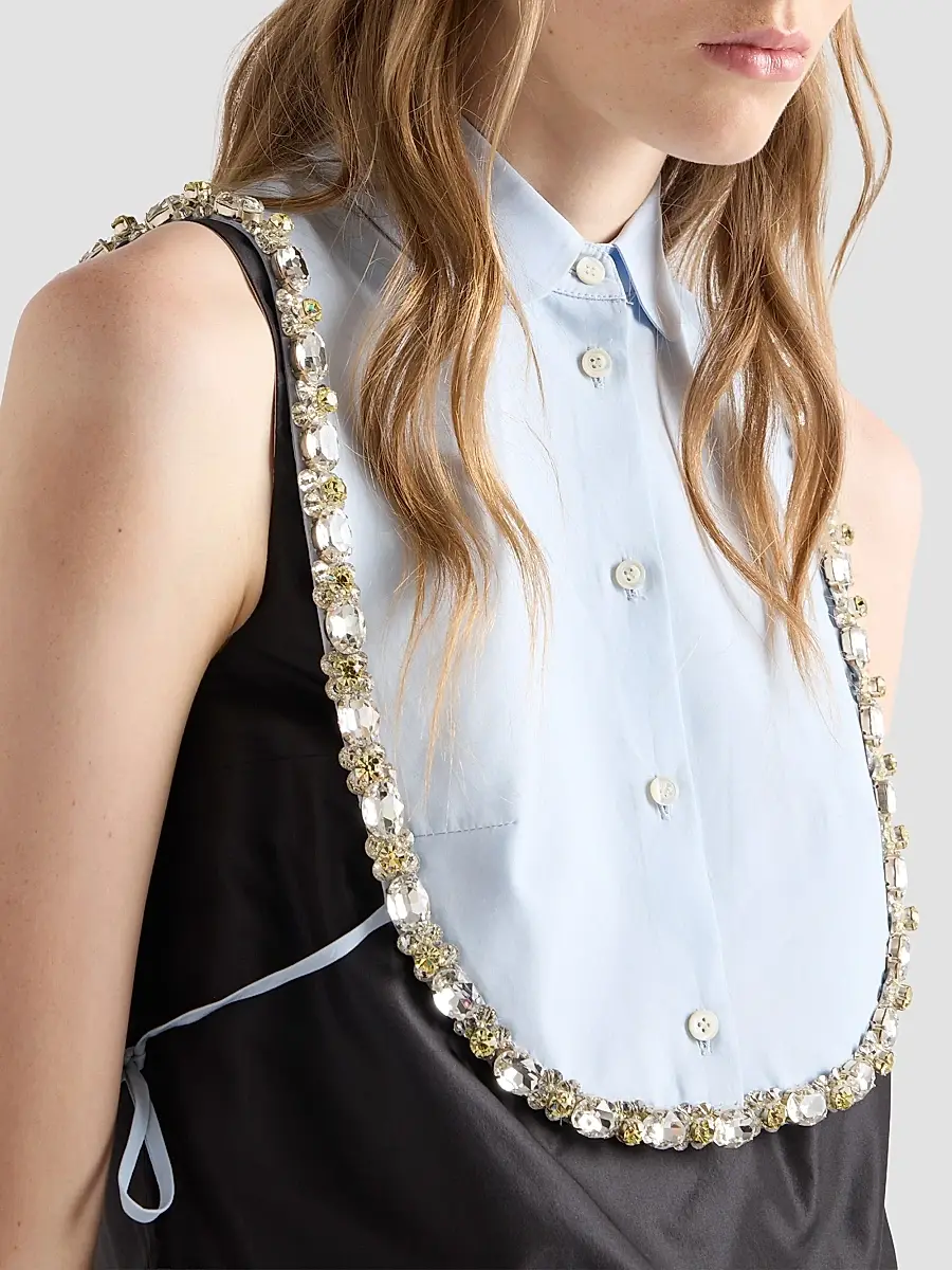 Prada Women's Embroidered Poplin Tie Vest | Thumbnail 5 Prada Women's Embroidered Poplin Tie Vest | Thumbnail 5