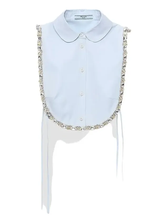 Women's Embroidered Poplin Tie Vest Women's Embroidered Poplin Tie Vest