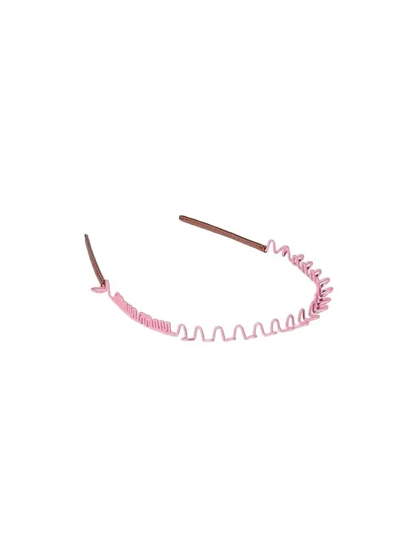 Miu Miu Women's Metal and Leather Headband - Pink