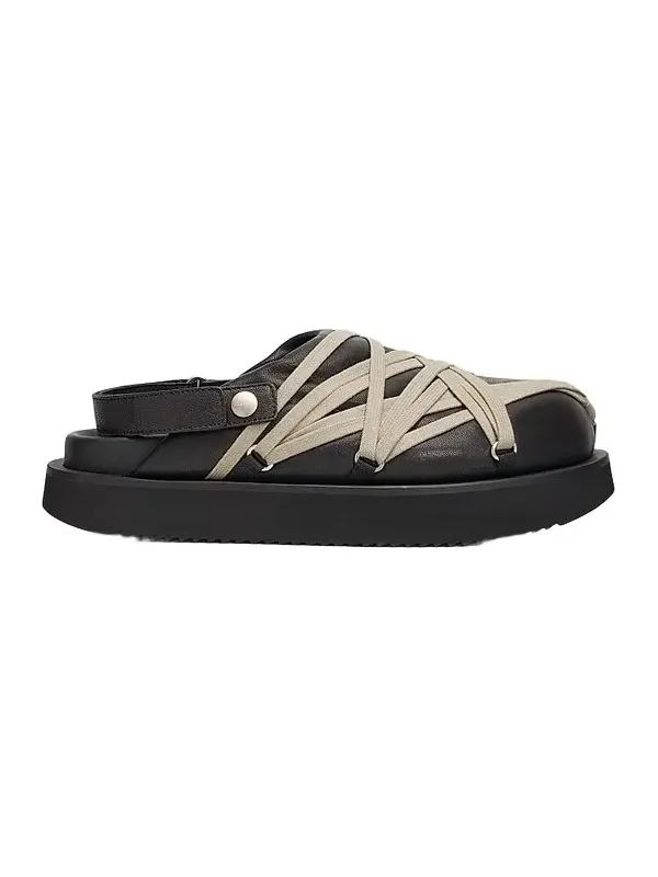 Women's Padded Leather Megalace Platform Mules