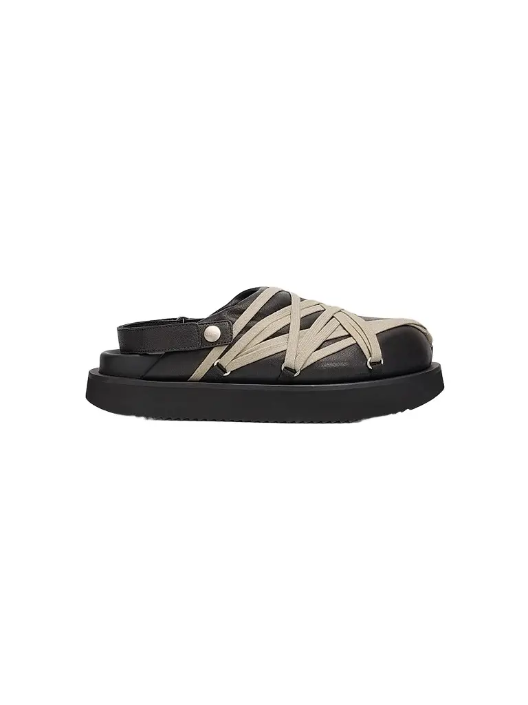 Rick Owens Women's Padded Leather Megalace Platform Mules - Black Pearl | Image 1 Rick Owens Women's Padded Leather Megalace Platform Mules - Black Pearl | Image 1
