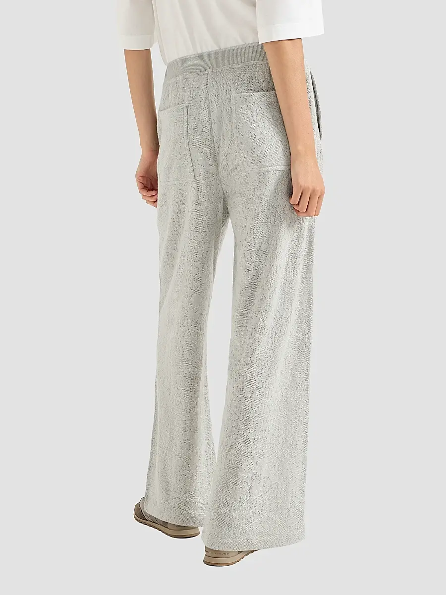 Brunello Cucinelli Women's Lace Flowers Jersey Track Trousers | Thumbnail 3 Brunello Cucinelli Women's Lace Flowers Jersey Track Trousers | Thumbnail 3