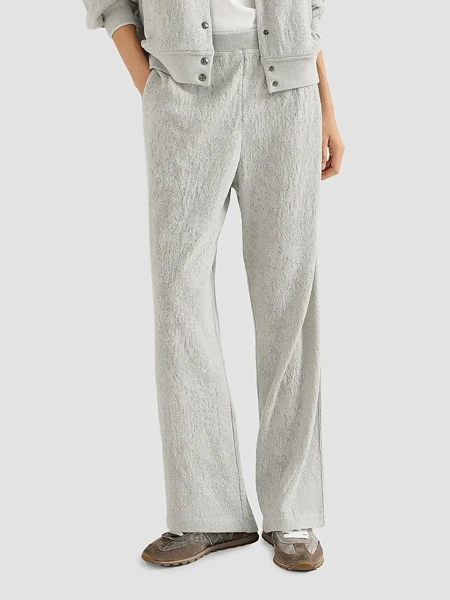 Brunello Cucinelli Women's Lace Flowers Jersey Track Trousers | Thumbnail 4 Brunello Cucinelli Women's Lace Flowers Jersey Track Trousers | Thumbnail 4