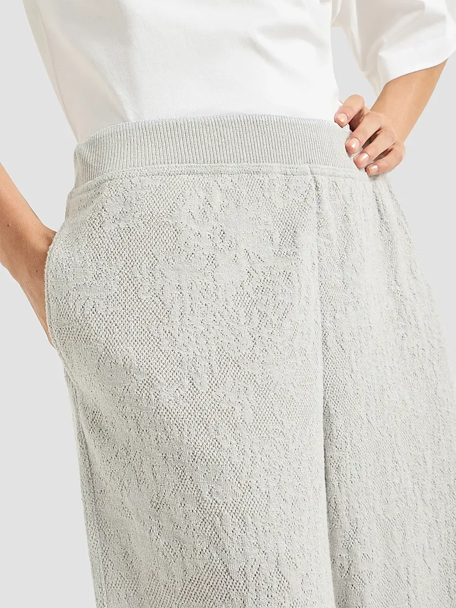 Brunello Cucinelli Women's Lace Flowers Jersey Track Trousers | Thumbnail 5 Brunello Cucinelli Women's Lace Flowers Jersey Track Trousers | Thumbnail 5