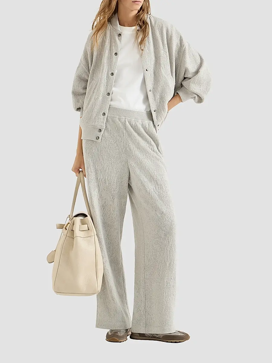 Brunello Cucinelli Women's Lace Flowers Jersey Track Trousers | Thumbnail 6 Brunello Cucinelli Women's Lace Flowers Jersey Track Trousers | Thumbnail 6