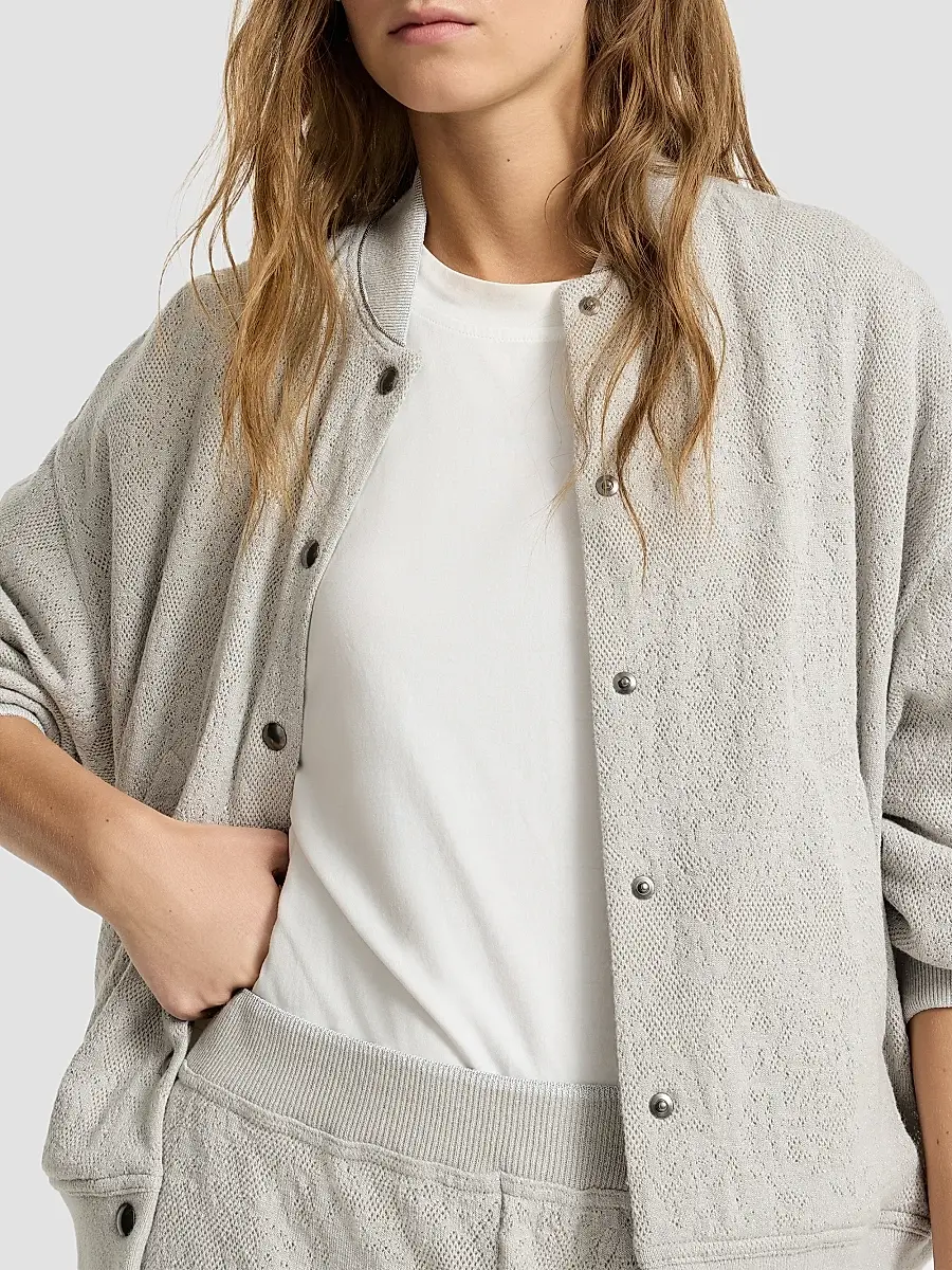 Brunello Cucinelli Women's Lace Flowers Jersey Sweatshirt In Sparkling Virgin Wool And Cashmere With Monili | Thumbnail 5