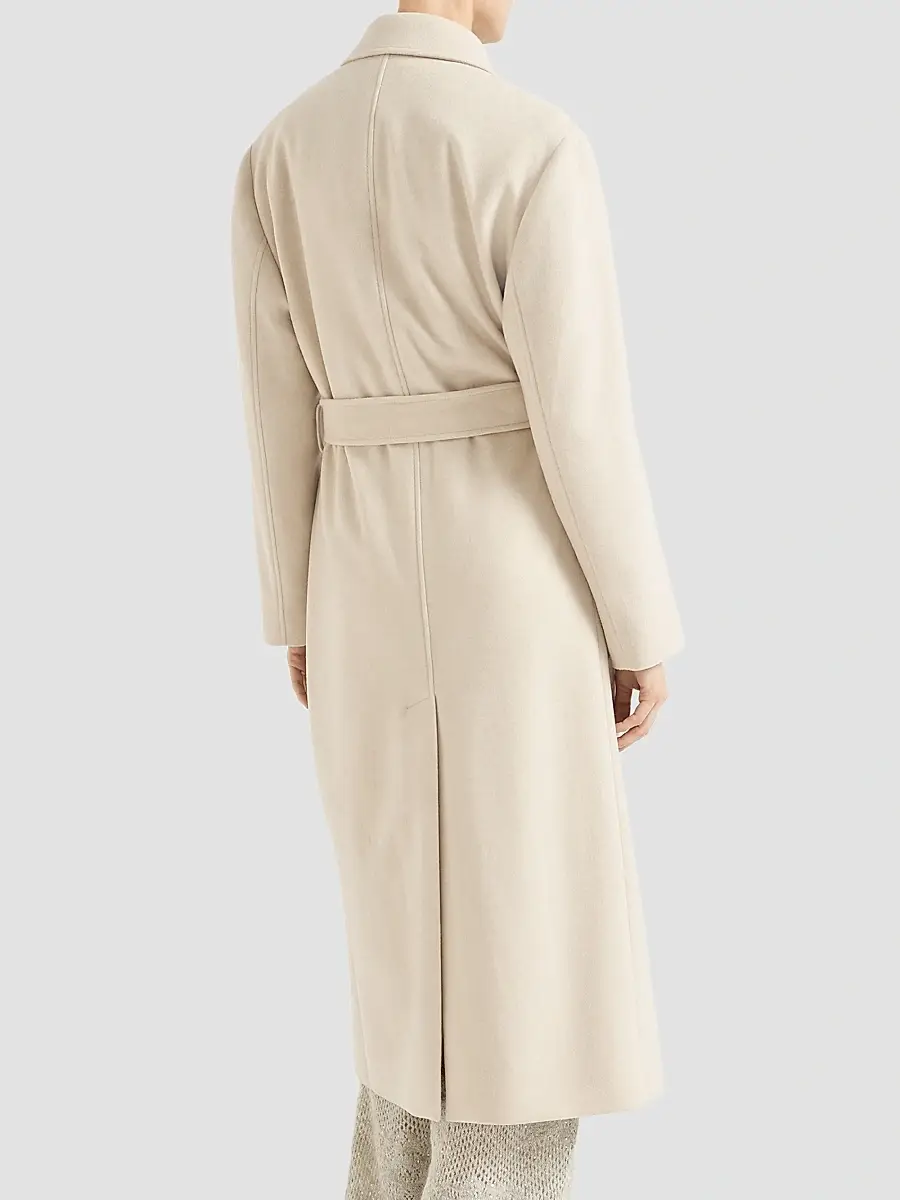 Brunello Cucinelli Women's Lightweight Water-Resistant Cashmere Belted Coat | Thumbnail 4
