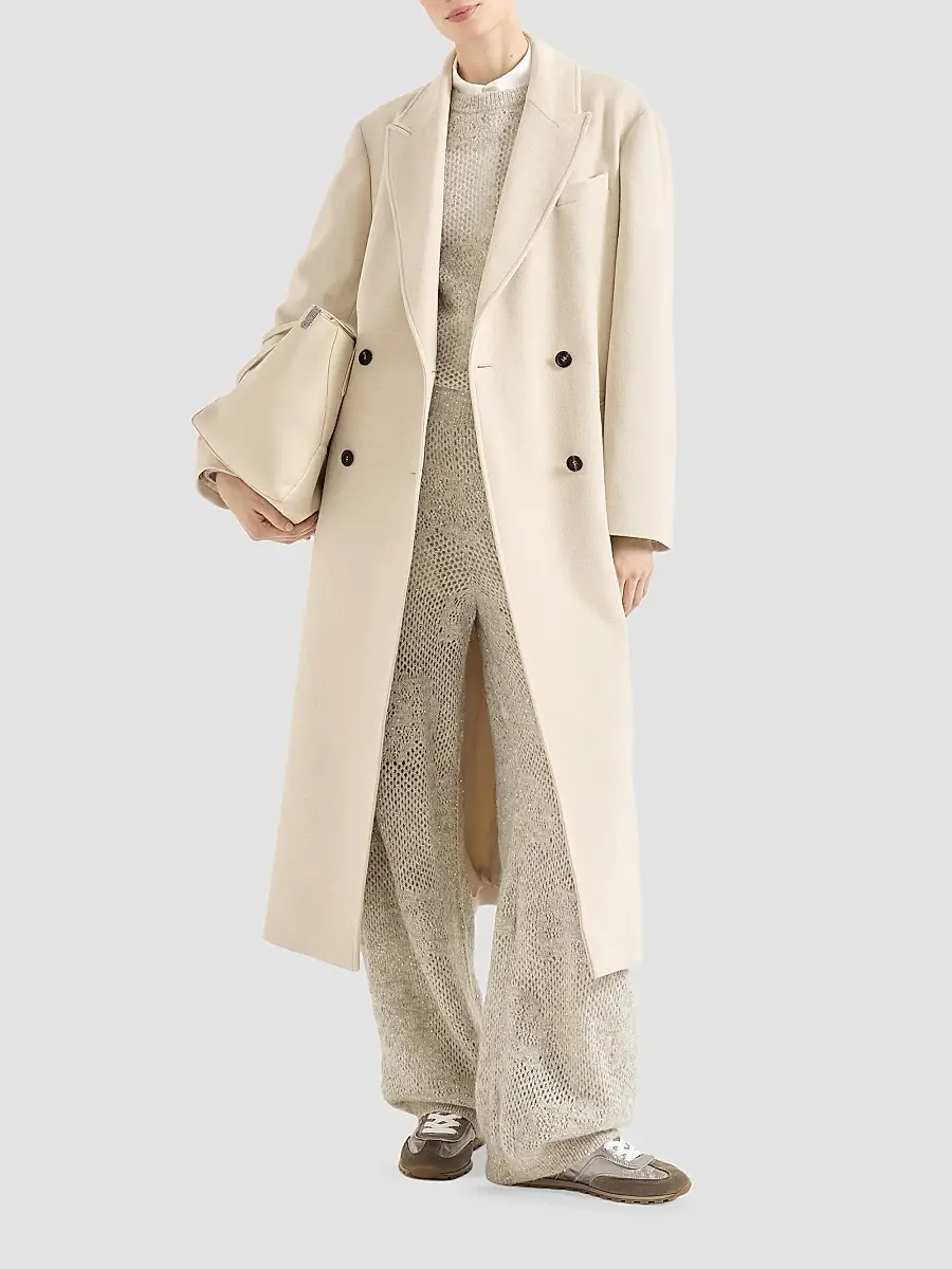 Brunello Cucinelli Women's Lightweight Water-Resistant Cashmere Belted Coat | Thumbnail 7