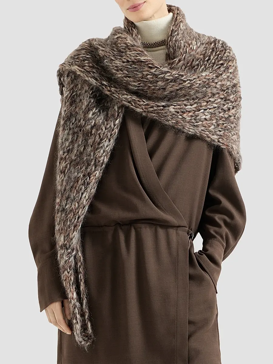 Brunello Cucinelli Women's Mohair Knit Shawl | Thumbnail 3 Brunello Cucinelli Women's Mohair Knit Shawl | Thumbnail 3