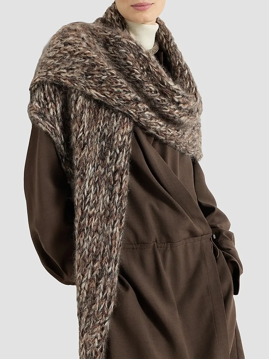 Brunello Cucinelli Women's Mohair Knit Shawl | Thumbnail 5 Brunello Cucinelli Women's Mohair Knit Shawl | Thumbnail 5