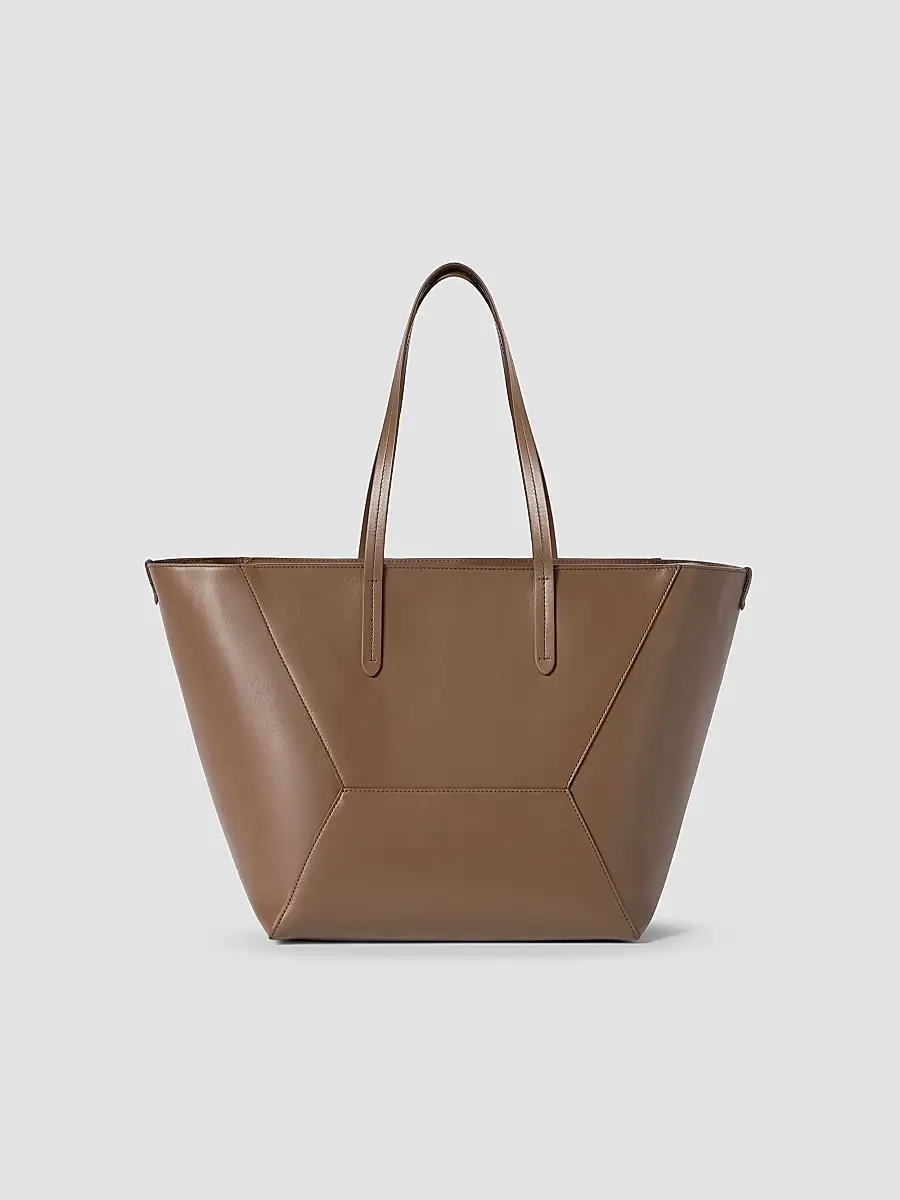 Brunello Cucinelli Women's Duo Tote Bag in Calfskin with Monili - Brown Gianduia | Thumbnail 3 Brunello Cucinelli Women's Duo Tote Bag in Calfskin with Monili - Brown Gianduia | Thumbnail 3