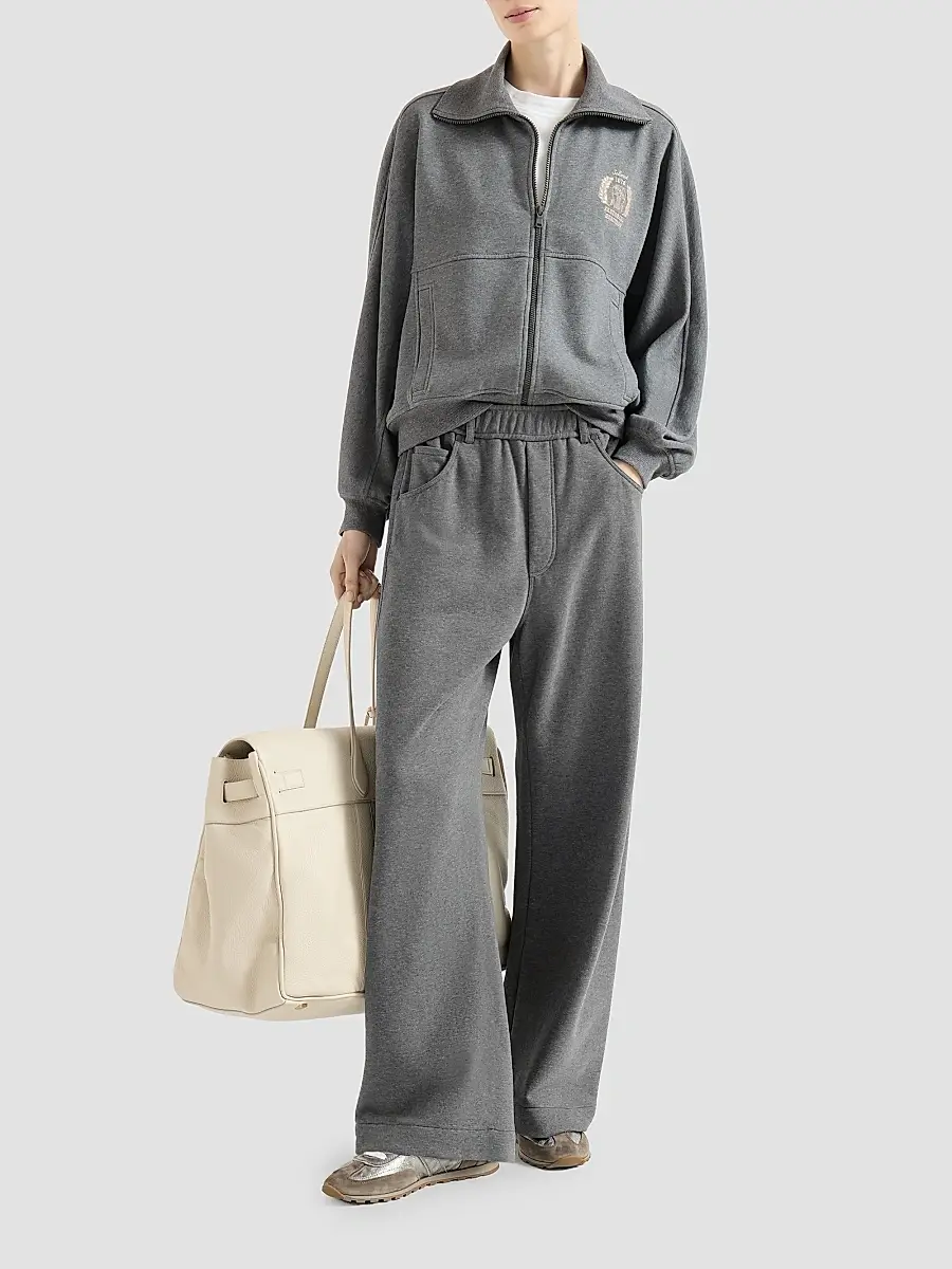 Brunello Cucinelli Women's Cotton Smooth French Terry Sweatshirt | Thumbnail 2 Brunello Cucinelli Women's Cotton Smooth French Terry Sweatshirt | Thumbnail 2