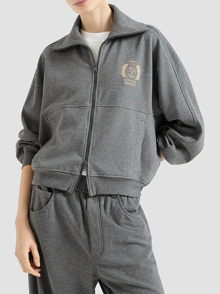 Brunello Cucinelli Women's Cotton Smooth French Terry Sweatshirt | Thumbnail 3 Brunello Cucinelli Women's Cotton Smooth French Terry Sweatshirt | Thumbnail 3