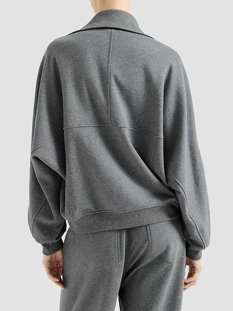 Brunello Cucinelli Women's Cotton Smooth French Terry Sweatshirt | Thumbnail 4 Brunello Cucinelli Women's Cotton Smooth French Terry Sweatshirt | Thumbnail 4