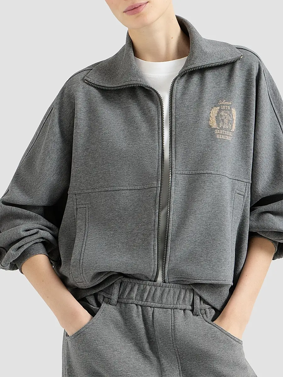 Brunello Cucinelli Women's Cotton Smooth French Terry Sweatshirt | Thumbnail 5 Brunello Cucinelli Women's Cotton Smooth French Terry Sweatshirt | Thumbnail 5
