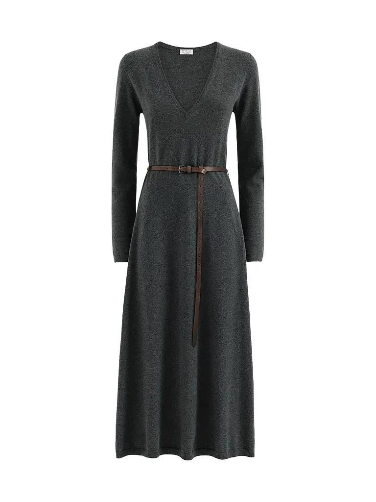 Women's Cashmere Knit Belted Dress Women's Cashmere Knit Belted Dress