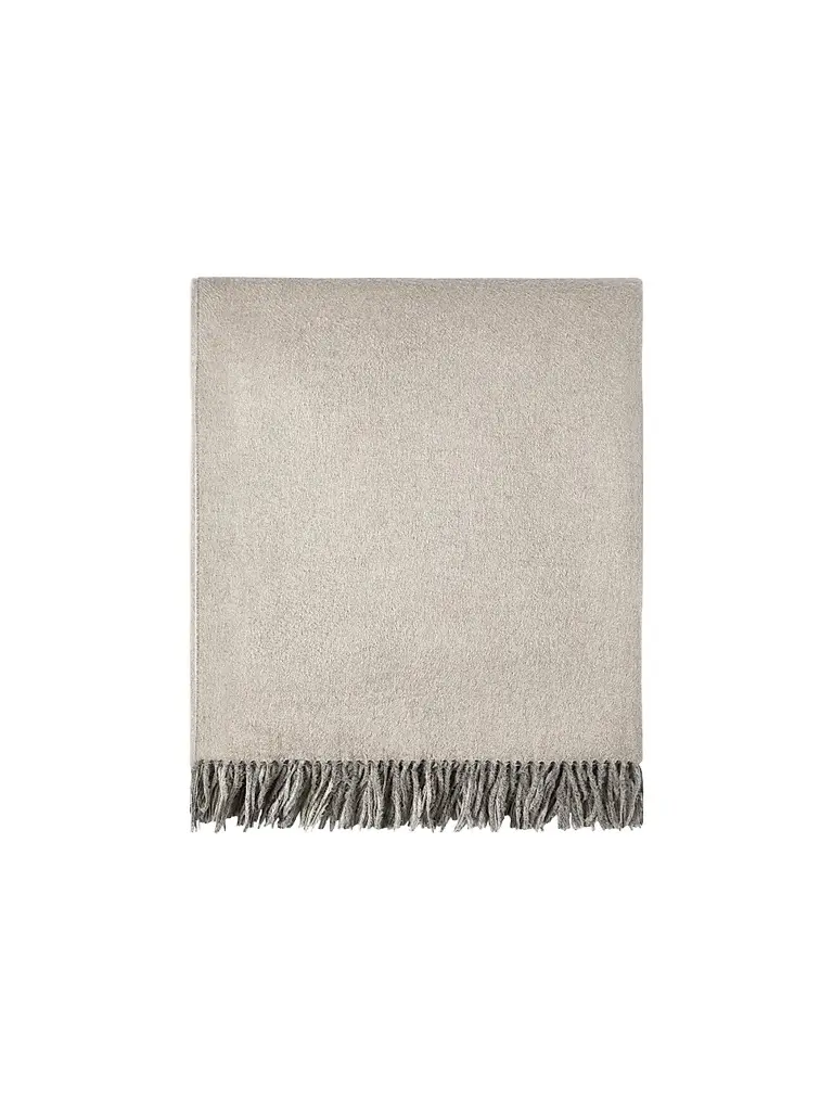 Brunello Cucinelli Two-Tone Silk Double Cloth Throw with Fringe - Beige