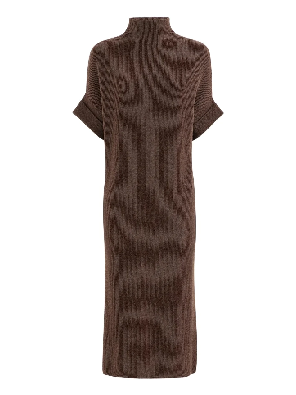 Brunello Cucinelli Women's Cashmere Rib Knit Mock Neck Dress