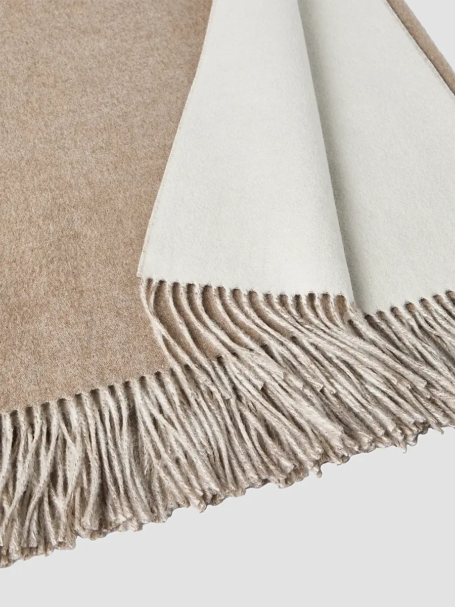Brunello Cucinelli Two-Tone Cashmere Double Cloth Lightweight Throw | Thumbnail 3