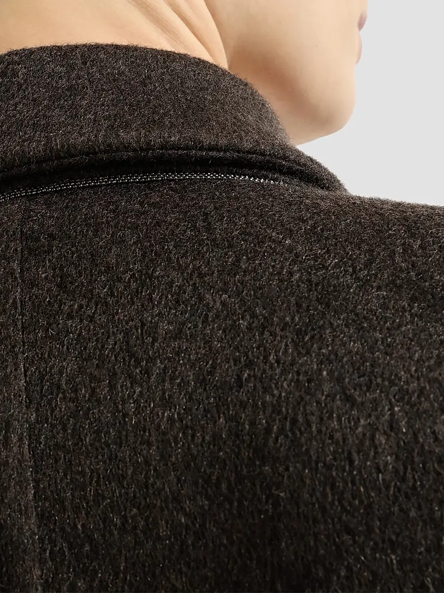 Brunello Cucinelli Women's Hand-Crafted Cashmere Double Beaver Cloth Coat | Thumbnail 5 Brunello Cucinelli Women's Hand-Crafted Cashmere Double Beaver Cloth Coat | Thumbnail 5