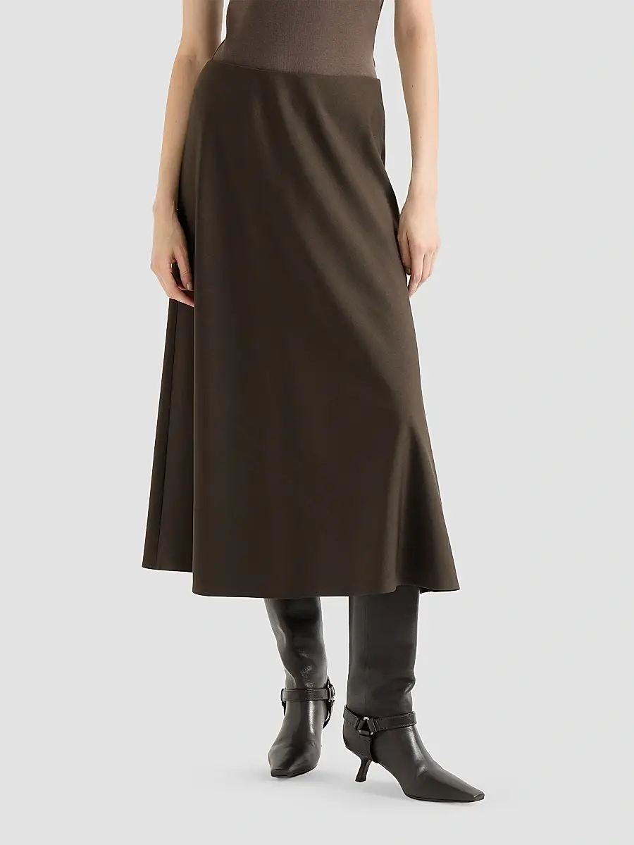 Brunello Cucinelli Women's Comfort Virgin Wool and Viscose Twill Flute Skirt | Thumbnail 3 Brunello Cucinelli Women's Comfort Virgin Wool and Viscose Twill Flute Skirt | Thumbnail 3
