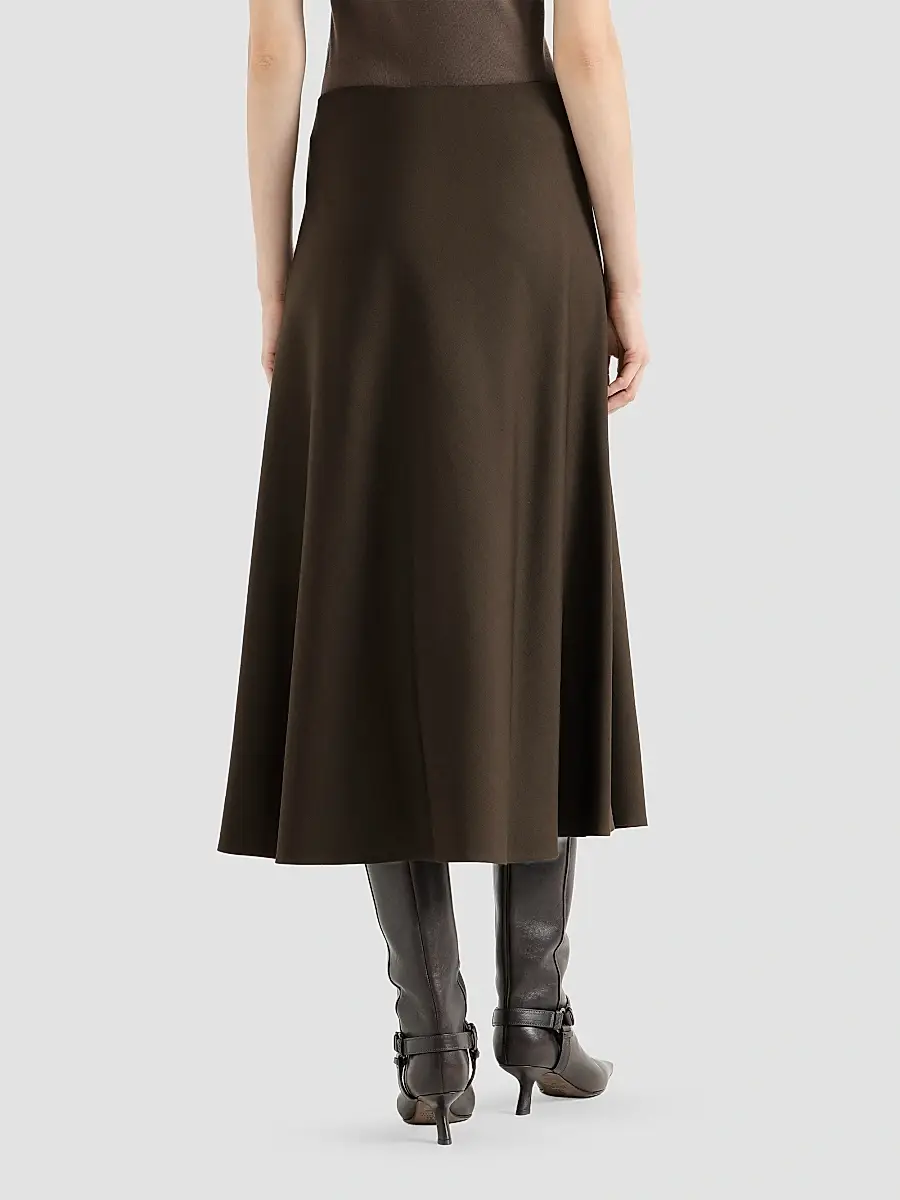 Brunello Cucinelli Women's Comfort Virgin Wool and Viscose Twill Flute Skirt | Thumbnail 4 Brunello Cucinelli Women's Comfort Virgin Wool and Viscose Twill Flute Skirt | Thumbnail 4
