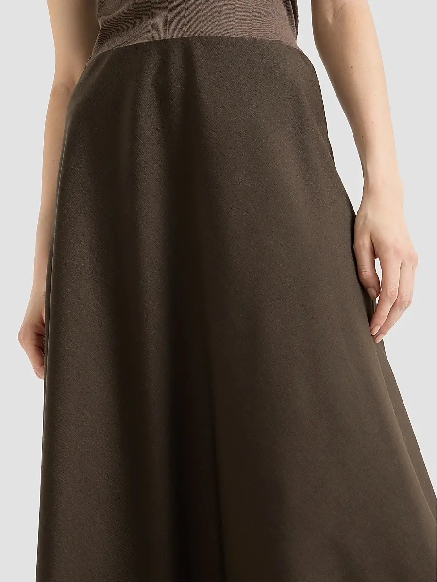 Brunello Cucinelli Women's Comfort Virgin Wool and Viscose Twill Flute Skirt | Thumbnail 6 Brunello Cucinelli Women's Comfort Virgin Wool and Viscose Twill Flute Skirt | Thumbnail 6