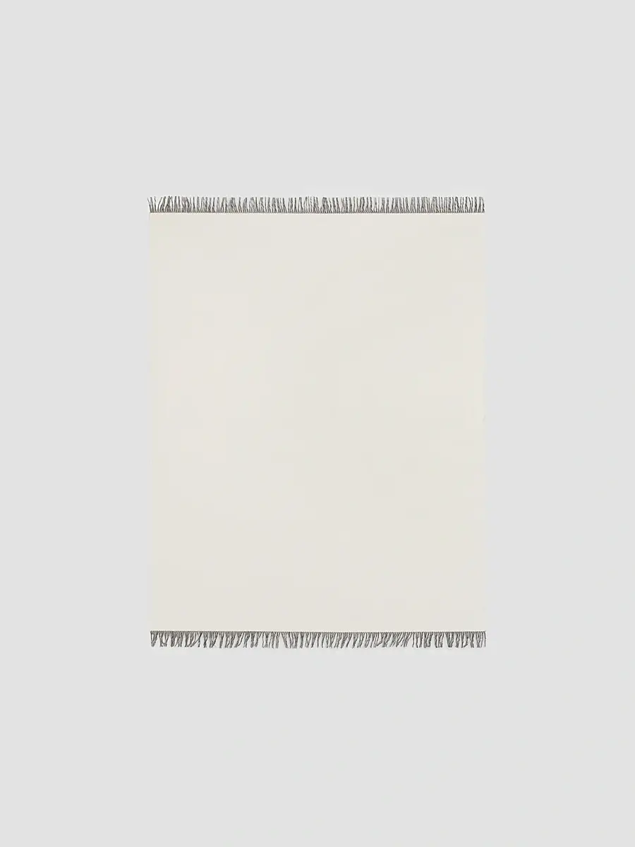 Brunello Cucinelli Two-Tone Silk Double Cloth Throw with Fringe - White | Thumbnail 2