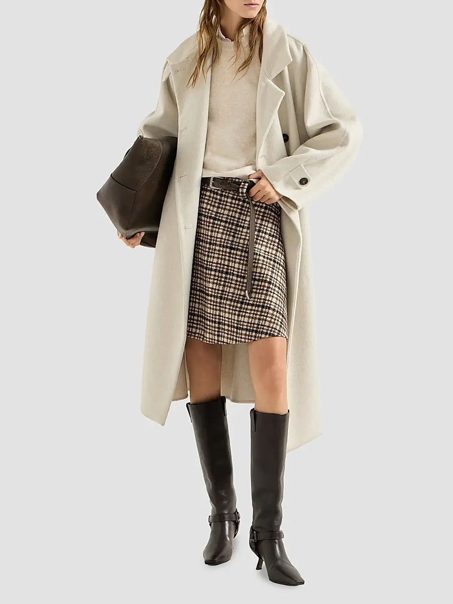 Brunello Cucinelli Women's Cashmere Sweater with Monili - Oyster | Thumbnail 2 Brunello Cucinelli Women's Cashmere Sweater with Monili - Oyster | Thumbnail 2