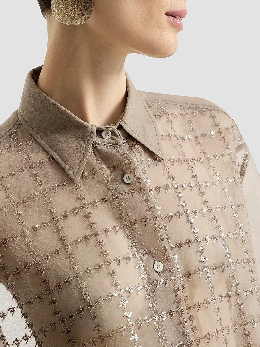 Brunello Cucinelli Women's Crispy Silk Shirt | Thumbnail 6 Brunello Cucinelli Women's Crispy Silk Shirt | Thumbnail 6