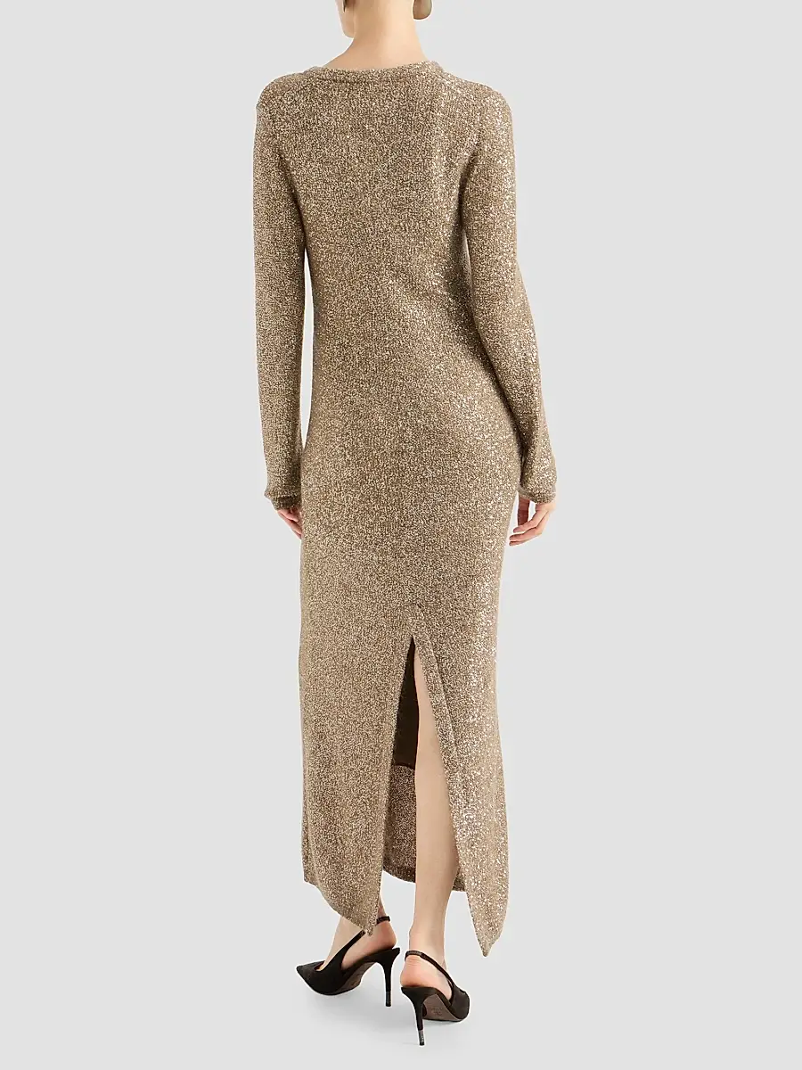 Brunello Cucinelli Women's Mohair and Wool Dazzling Texture Knit Dress | Thumbnail 4 Brunello Cucinelli Women's Mohair and Wool Dazzling Texture Knit Dress | Thumbnail 4