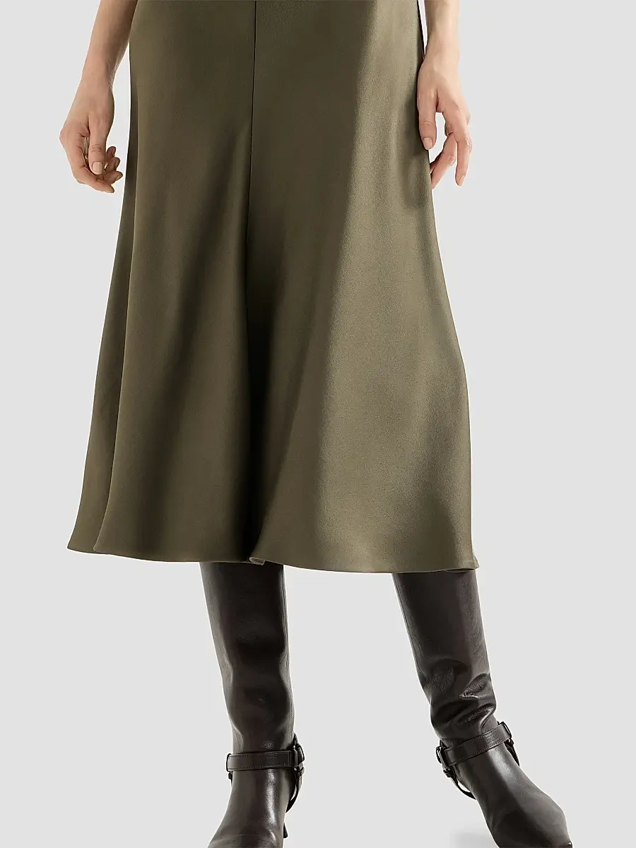Brunello Cucinelli Women's Satin Cady Flared Dress | Thumbnail 5 Brunello Cucinelli Women's Satin Cady Flared Dress | Thumbnail 5