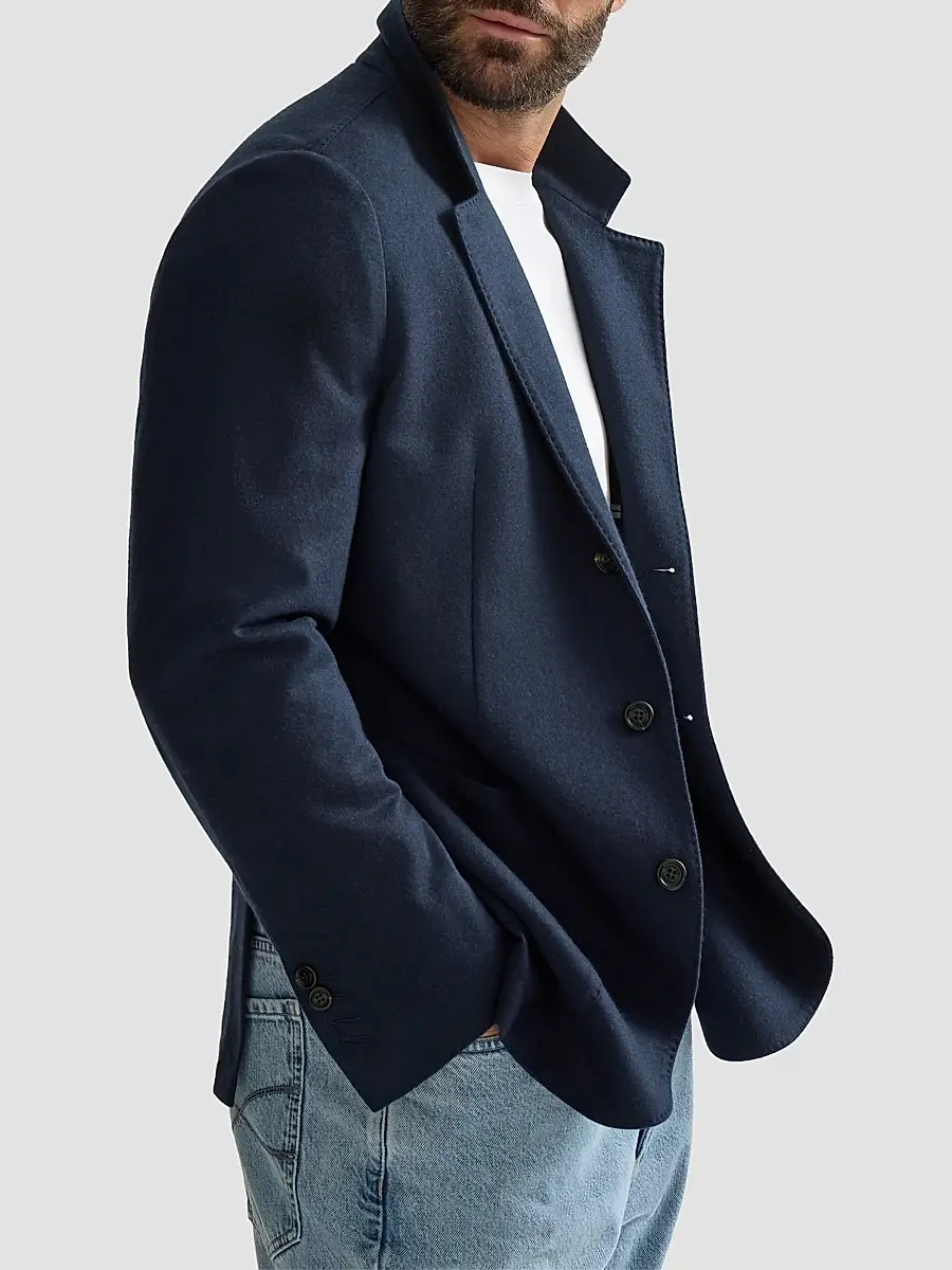 Brunello Cucinelli Men's Cashmere Jersey Blazer with Patch Pockets - Cobalt | Thumbnail 6