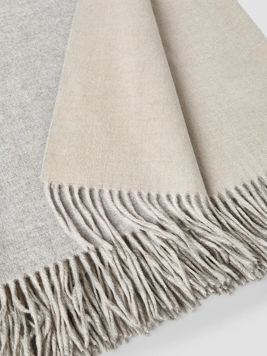 Brunello Cucinelli Two-Tone Cashmere Double Cloth Lightweight Throw | Thumbnail 3