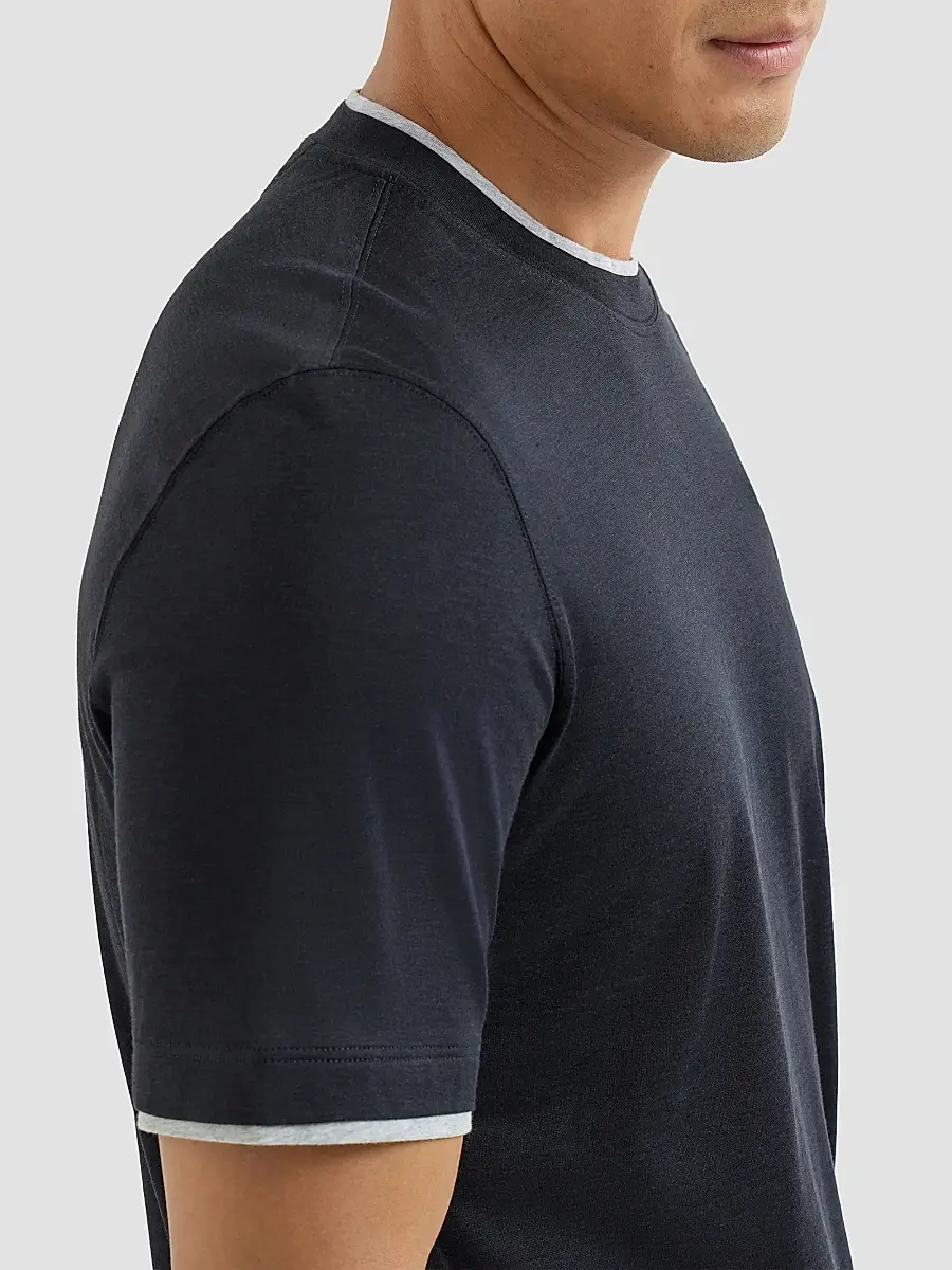 Brunello Cucinelli Men's Silk and Cotton Lightweight Jersey Crew-Neck T Shirt | Thumbnail 6 Brunello Cucinelli Men's Silk and Cotton Lightweight Jersey Crew-Neck T Shirt | Thumbnail 6