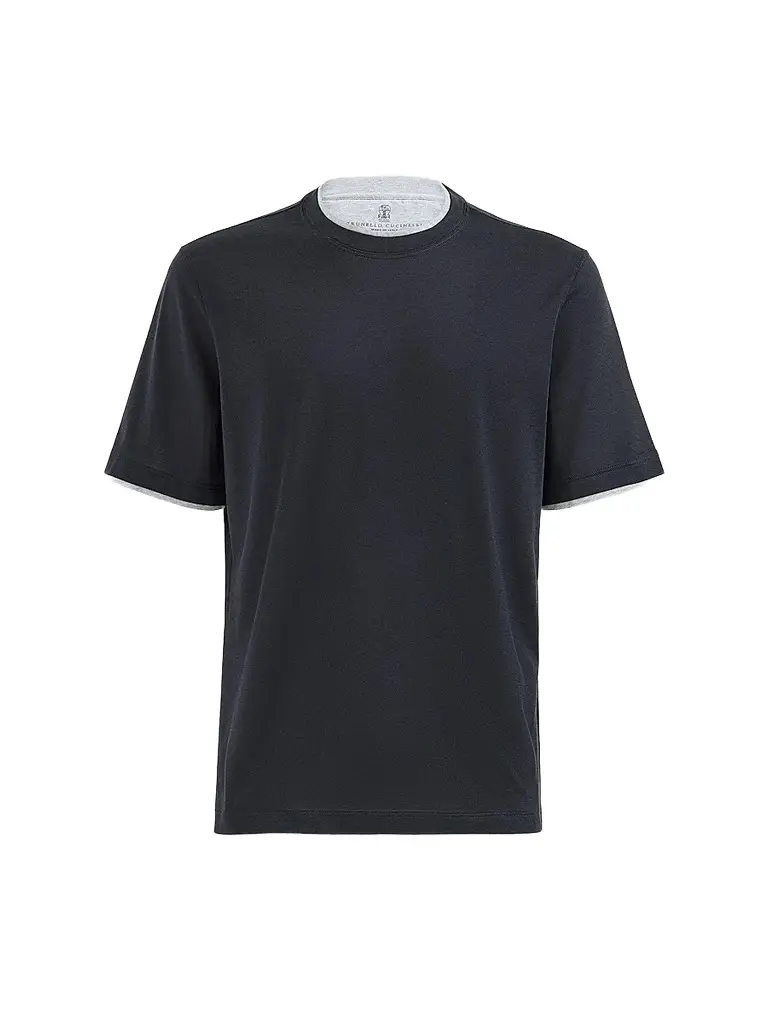 Brunello Cucinelli Men's Silk and Cotton Lightweight Jersey Crew-Neck T Shirt