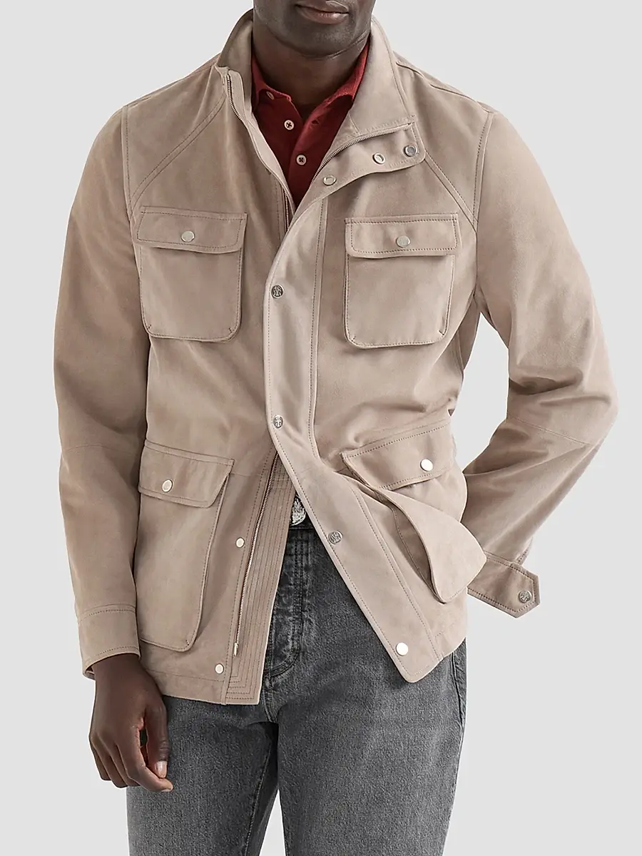 Brunello Cucinelli Men's Cotton Piqué Polo Shirt with Logo - Firebrick | Thumbnail 3