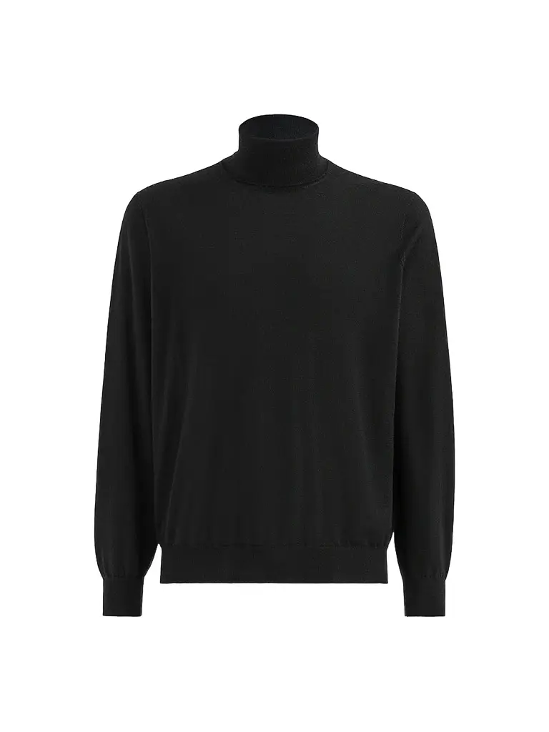 Brunello Cucinelli Men's Cashmere and Silk Lightweight Turtleneck Sweater - Black - Size 48 | Image 1 Brunello Cucinelli Men's Cashmere and Silk Lightweight Turtleneck Sweater - Black - Size 48 | Image 1
