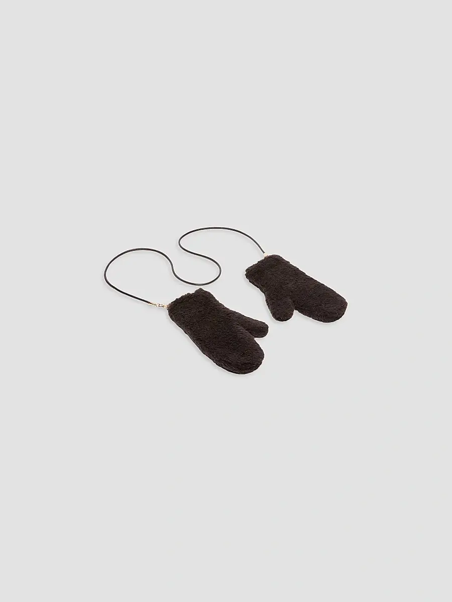 Max Mara Women's Mittens in Alpaca and Wool Teddy Fabric | Thumbnail 2 Max Mara Women's Mittens in Alpaca and Wool Teddy Fabric | Thumbnail 2