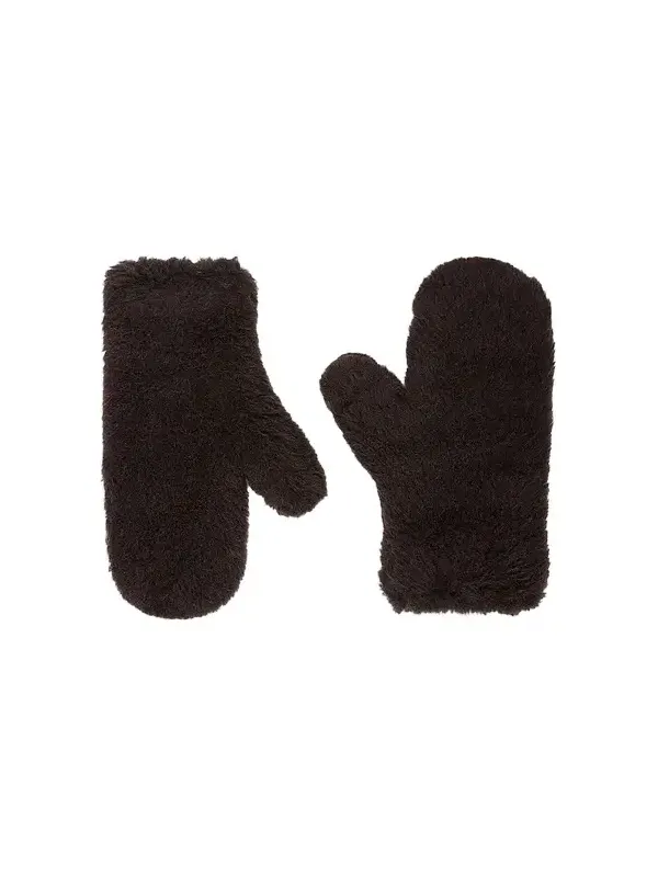 Max Mara Women's Mittens in Alpaca and Wool Teddy Fabric