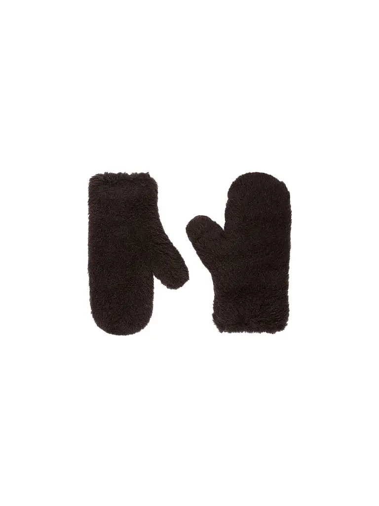 Max Mara Women's Mittens in Alpaca and Wool Teddy Fabric - Brown | Image 1 Max Mara Women's Mittens in Alpaca and Wool Teddy Fabric - Brown | Image 1