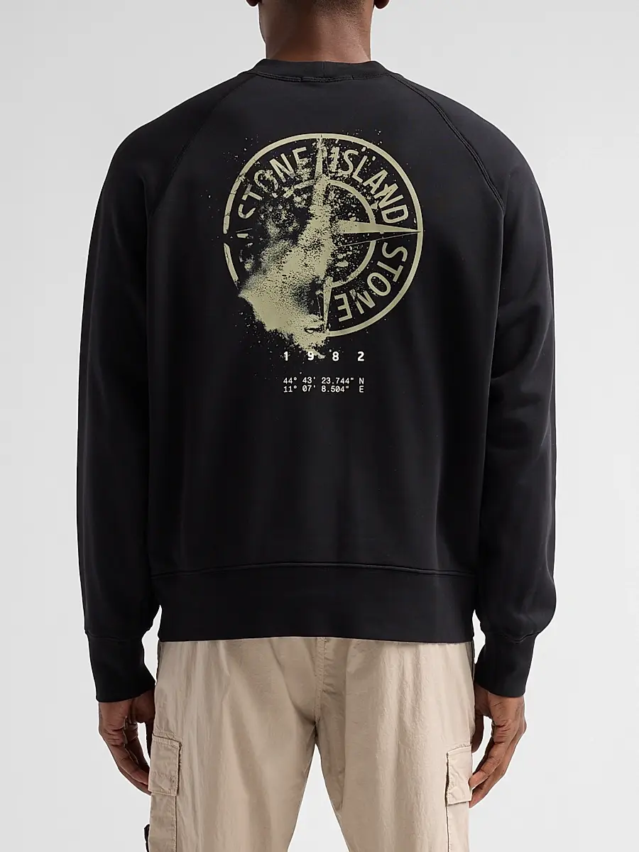 Stone Island Men's Felpa Cotton Crewneck Sweatshirt | Thumbnail 3 Stone Island Men's Felpa Cotton Crewneck Sweatshirt | Thumbnail 3