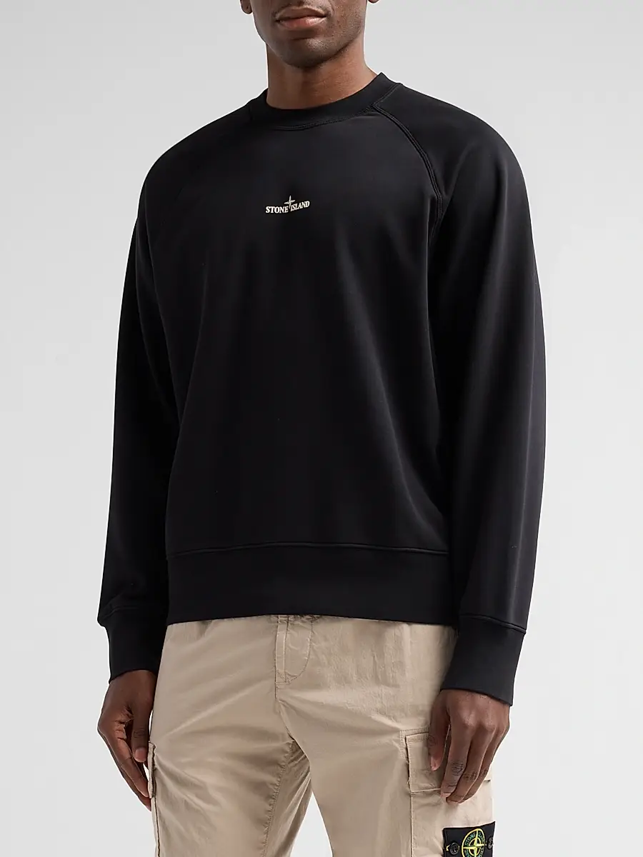 Stone Island Men's Felpa Cotton Crewneck Sweatshirt | Thumbnail 4 Stone Island Men's Felpa Cotton Crewneck Sweatshirt | Thumbnail 4