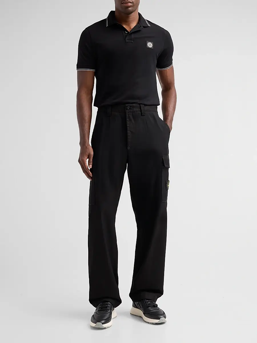 Stone Island Men's Stretch Cotton Pique Polo Shirt | Thumbnail 2 Stone Island Men's Stretch Cotton Pique Polo Shirt | Thumbnail 2