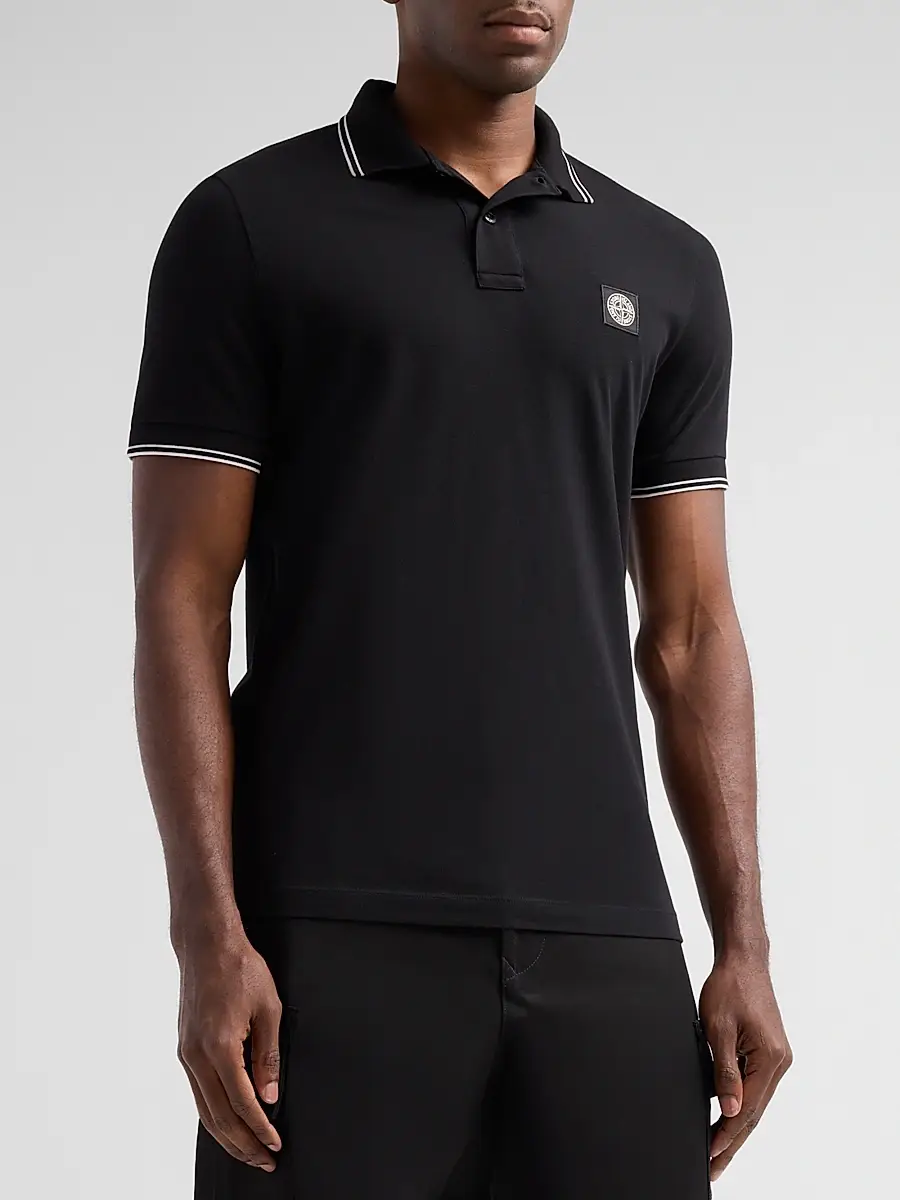 Stone Island Men's Stretch Cotton Pique Polo Shirt | Thumbnail 4 Stone Island Men's Stretch Cotton Pique Polo Shirt | Thumbnail 4